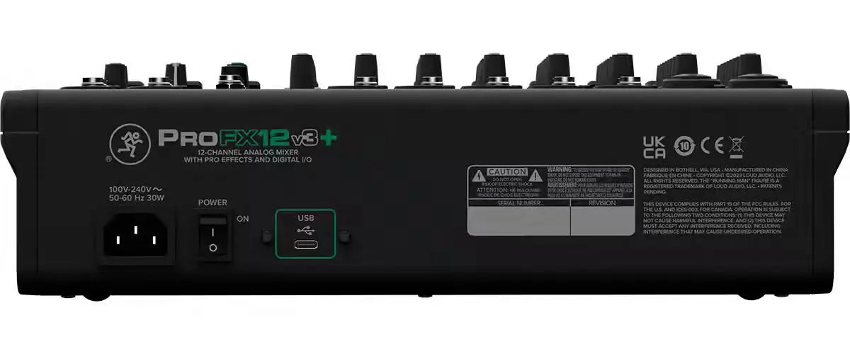Mackie ProFX12 v3+ – vue arrière