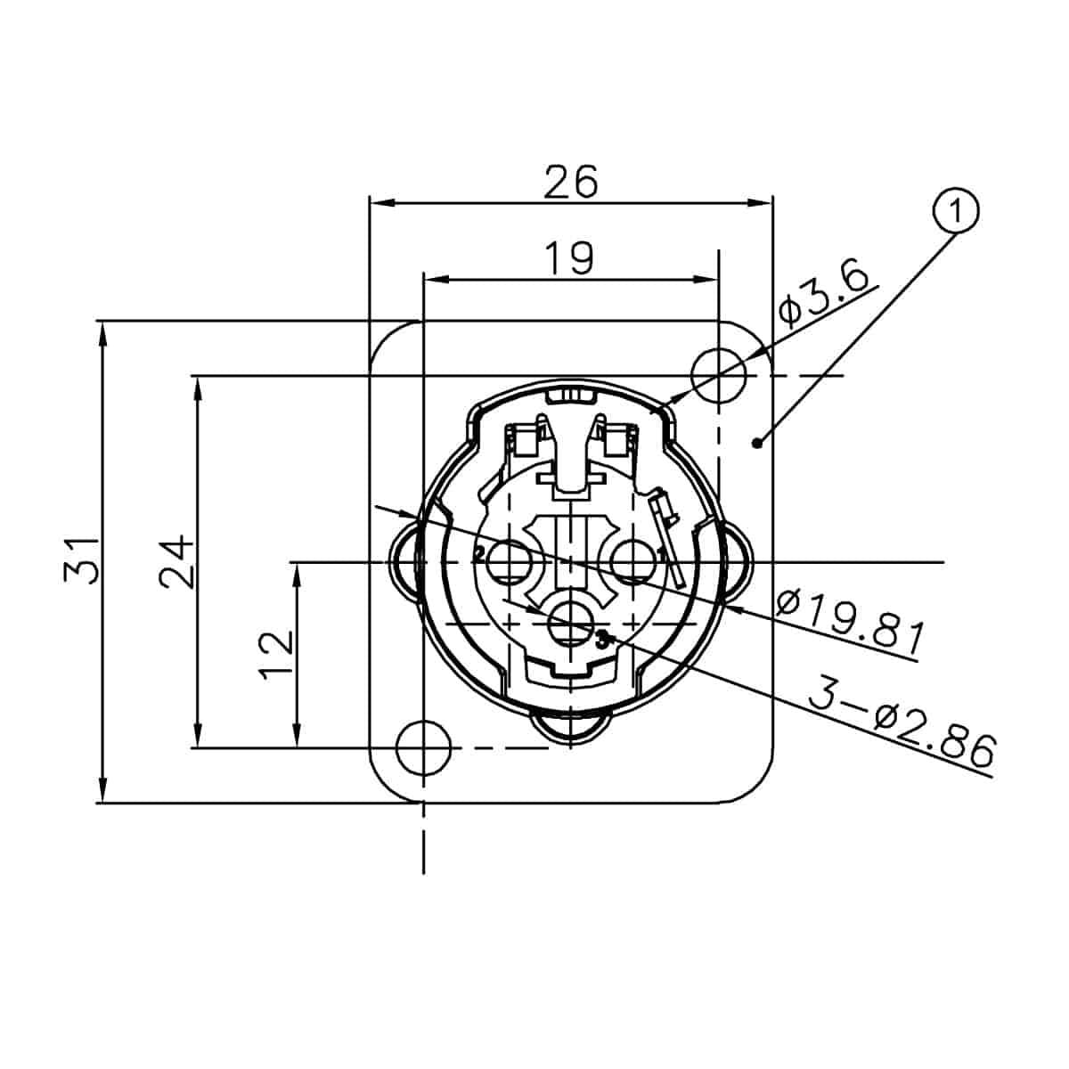 ENOVA - Connecteur XLR mâle 3broches