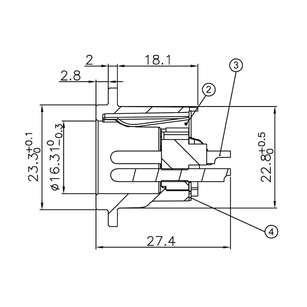 ENOVA - Connecteur XLR mâle 3broches