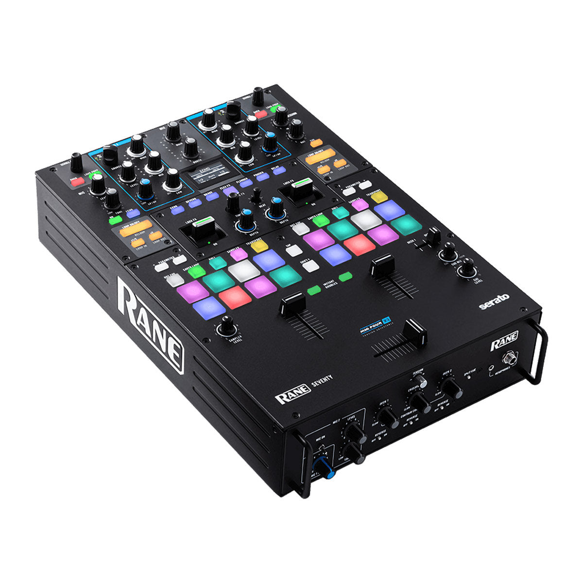 Rane SEVENTY – table de mixage battle 2 canaux, vue en perspective – Caraïbes Audio