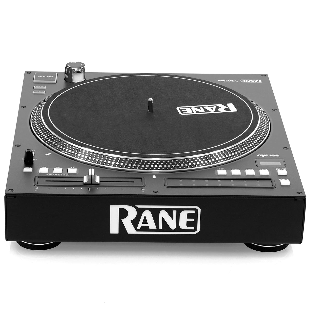 Rane TWELVE MKII – vue de face avec curseur de pitch et boutons de commande – Caraïbes Audio
