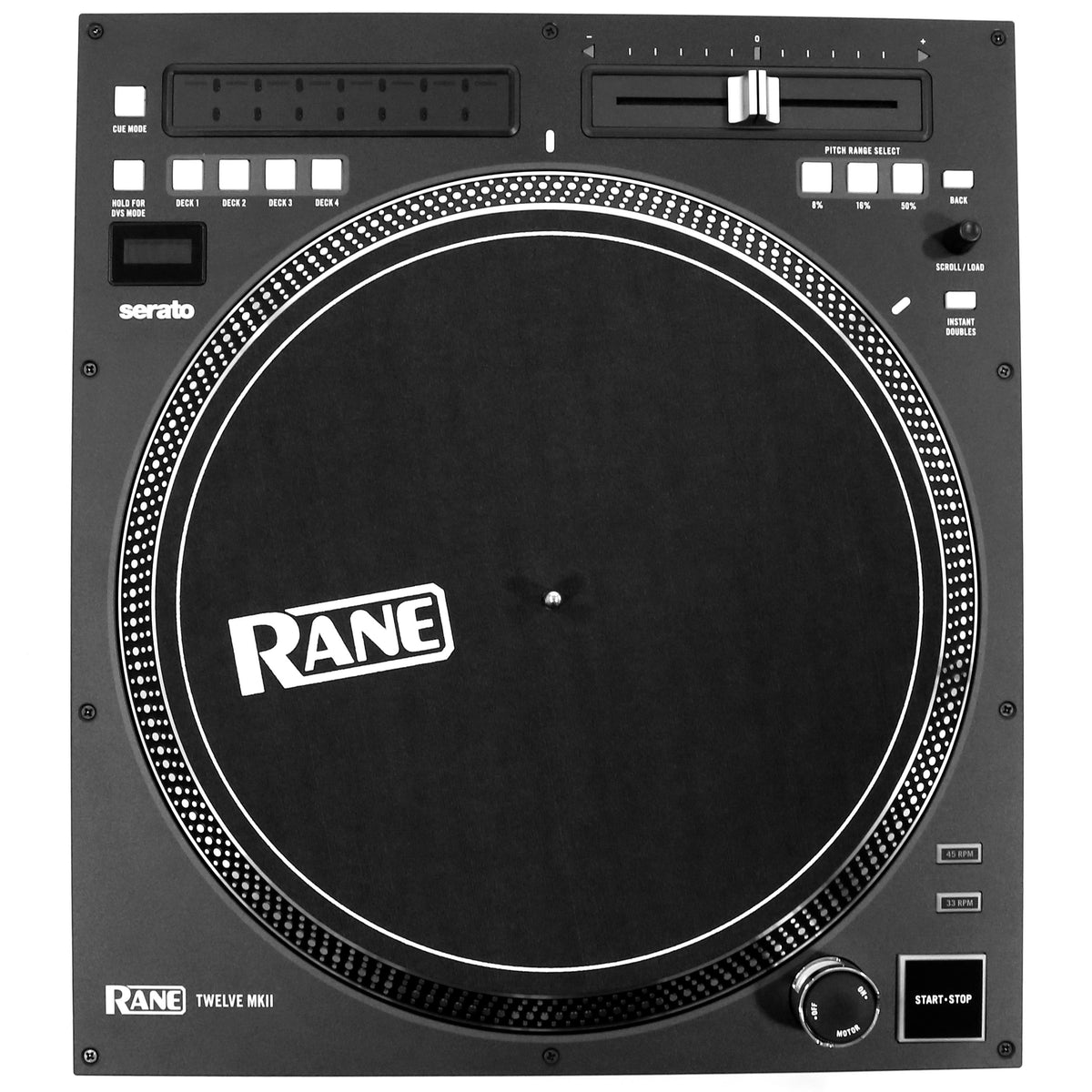 Rane TWELVE MKII – vue de dessus du plateau et des commandes – Caraïbes Audio