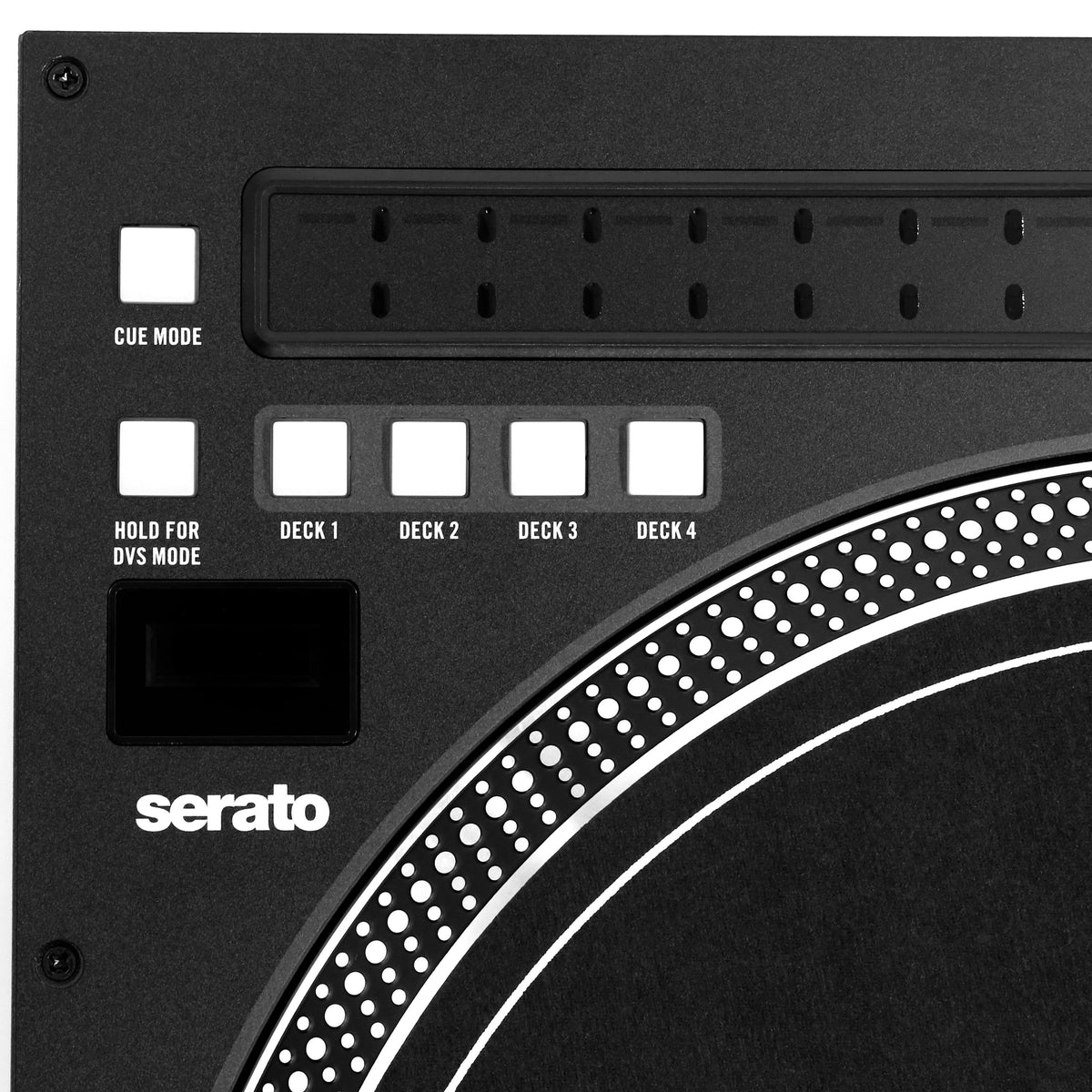 Rane TWELVE MKII – gros plan sur les boutons de decks et l’écran de plateforme – Caraïbes Audio