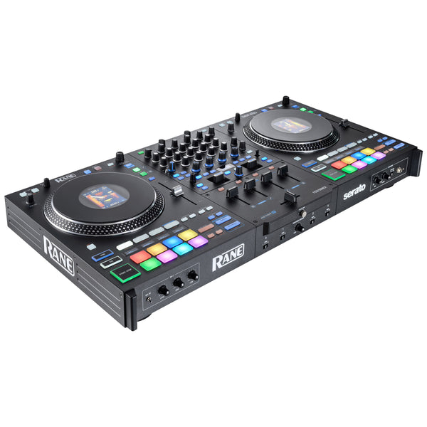 Rane PERFORMER – contrôleur DJ motorisé 4 canaux, vue en perspective – Caraïbes Audio