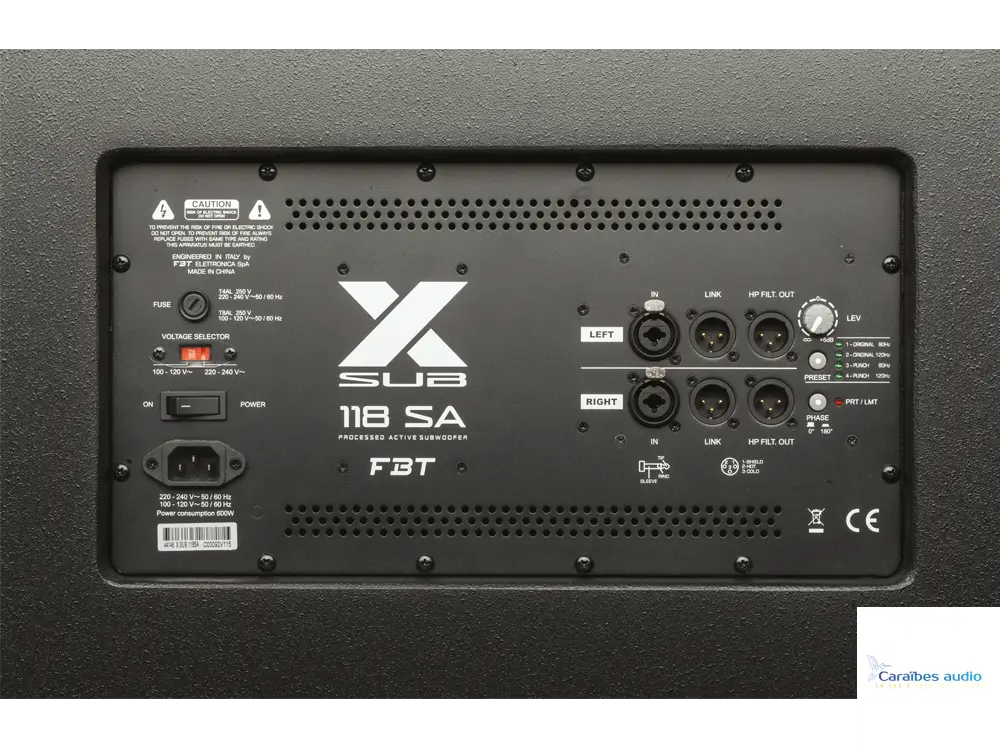 FBT X-Sub 118SA – vue de profil