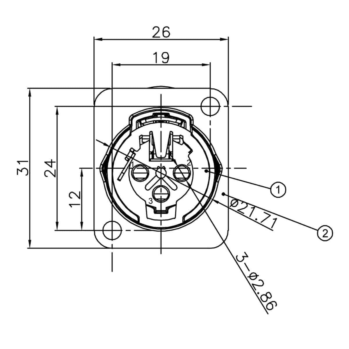 ENOVA - Connecteur XLR femelle 3 broches