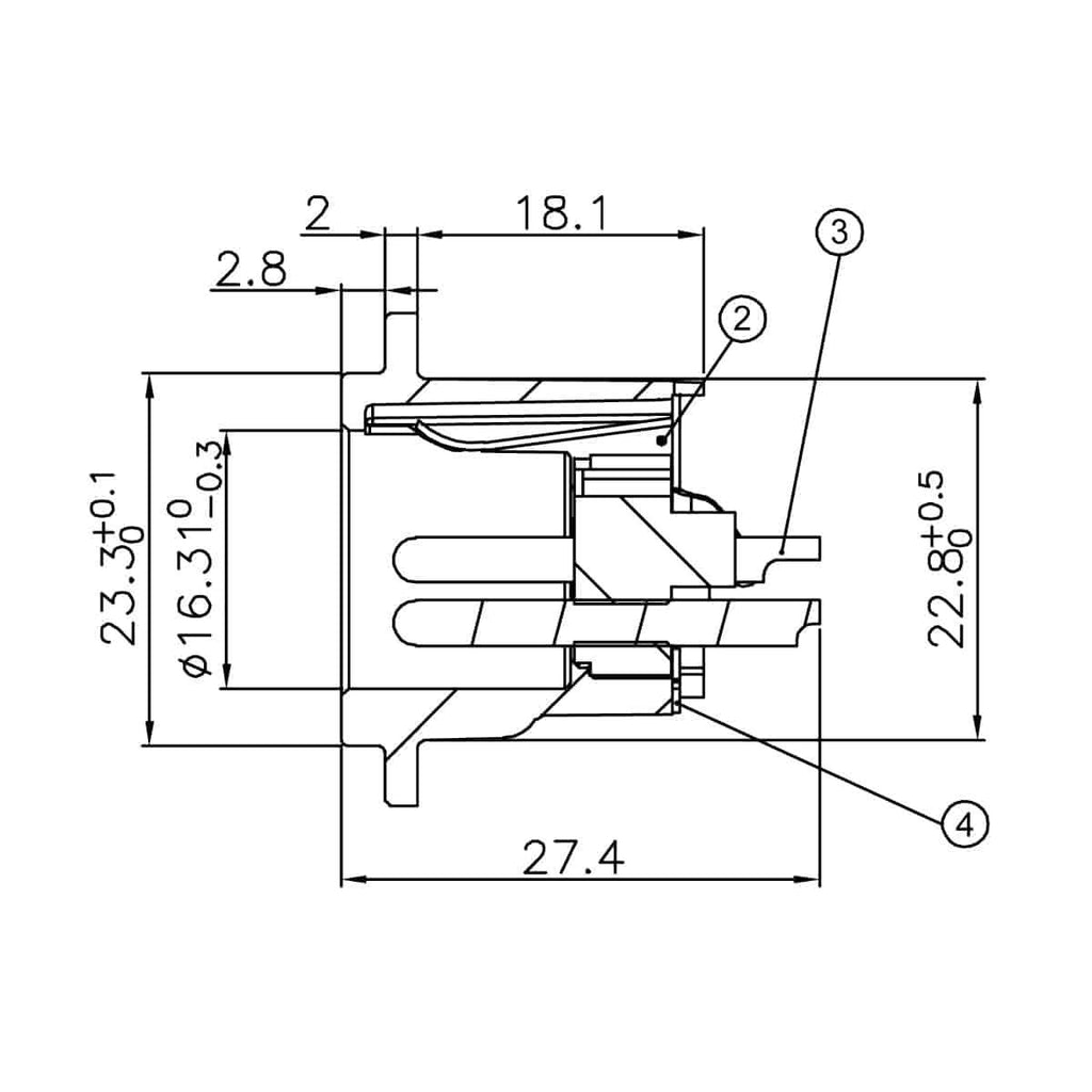 ENOVA - Connecteur XLR mâle 3broches