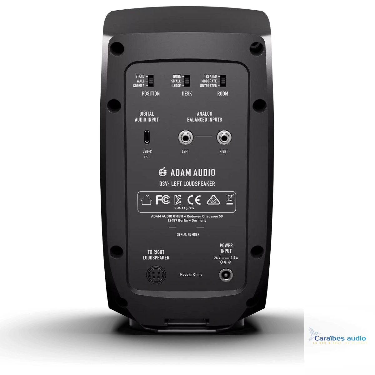 ADAM AUDIO D3V Black (La paire) – vue arrière