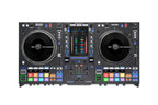 Vue de dessus du contrôleur DJ RANE ONE montrant les plateaux motorisés 7 pouces et les pads de performance.
