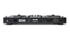 Panneau arrière de la RANE ONE détaillant les doubles ports USB, les sorties XLR Main et Booth, et les entrées micros.