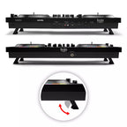 Panneau arrière, pieds rétractables et sorties audio professionnelles XLR du Hercules Inpulse T7