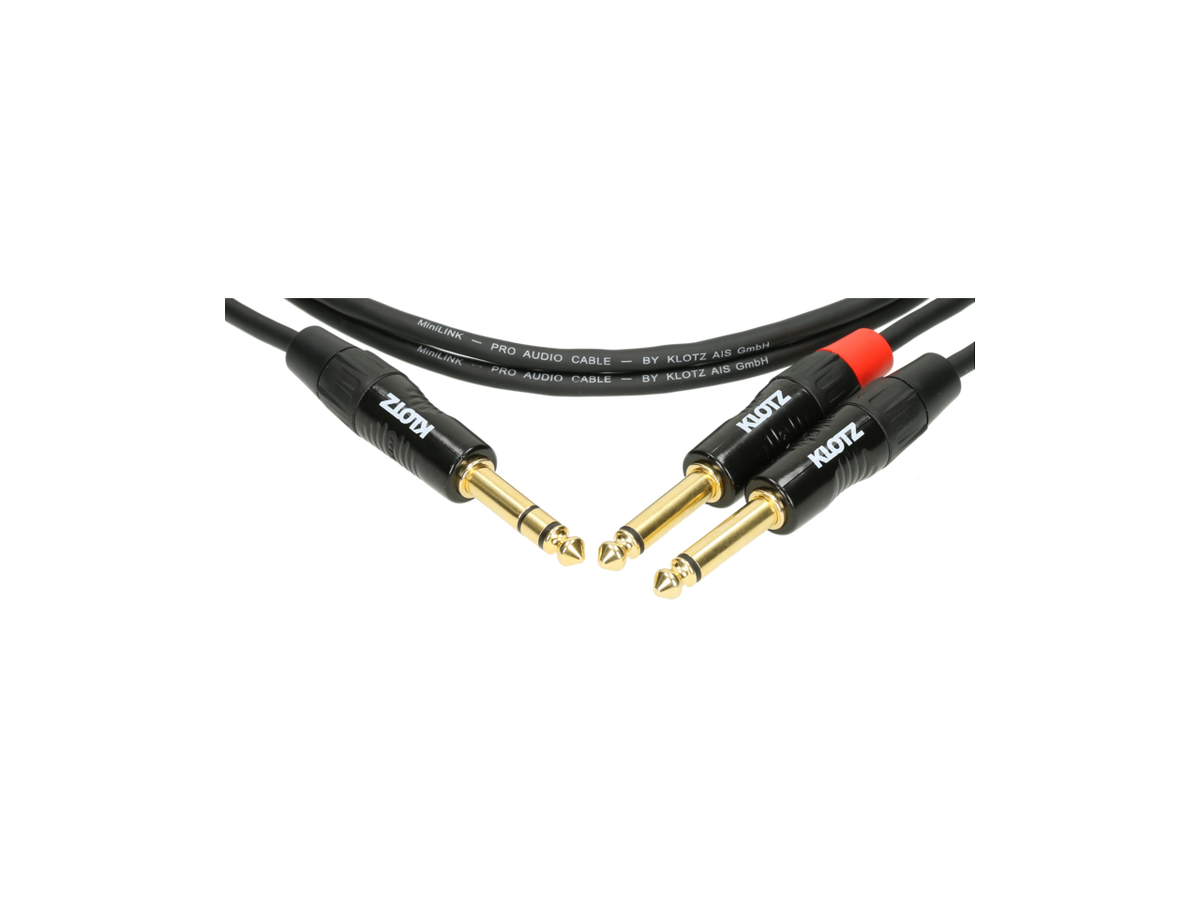 Klotz Câble Jack mâle TRS – 2x Jack mâle mono TS
